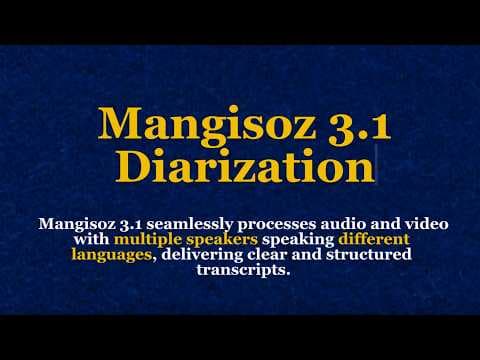New Diarization Function on Mangisoz 3.1